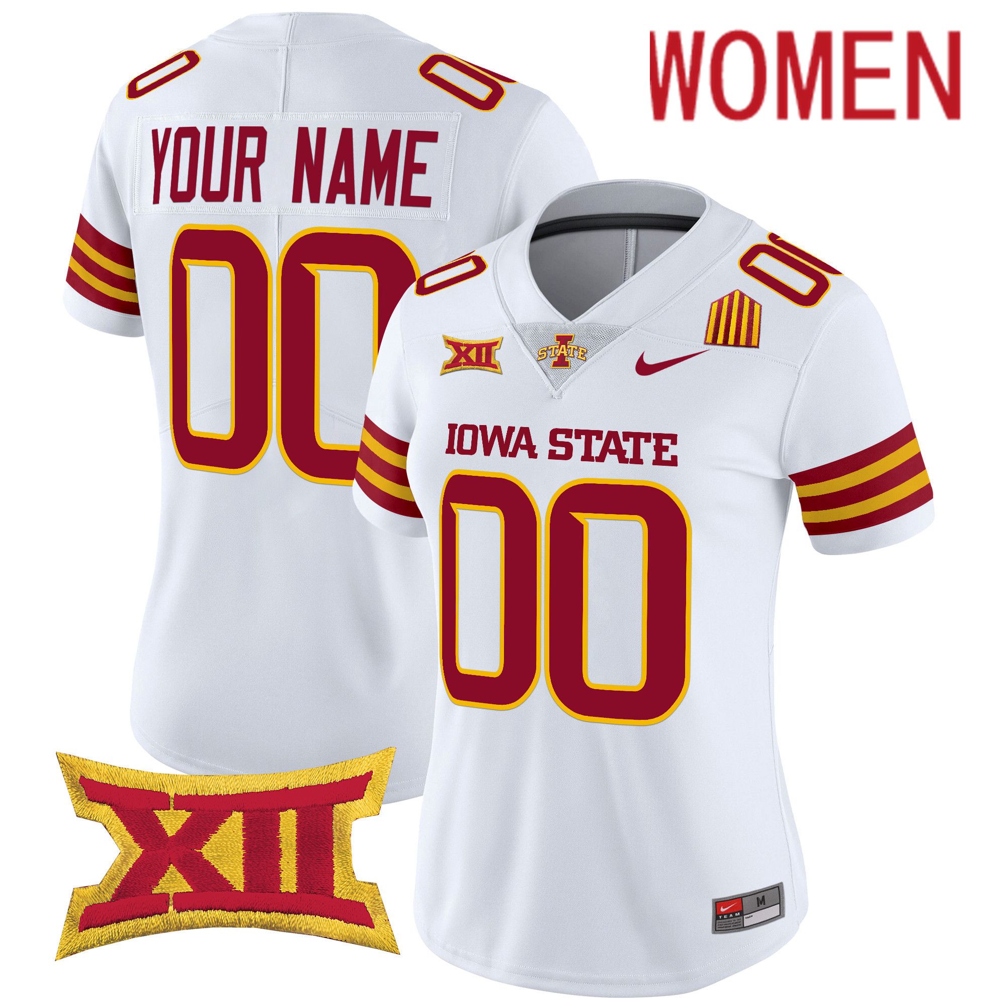 Women Iowa State Cyclones White Nike 2024 Vapor Limited Custom NCAA Jersey style 1->customized ncaa jersey->Custom Jersey